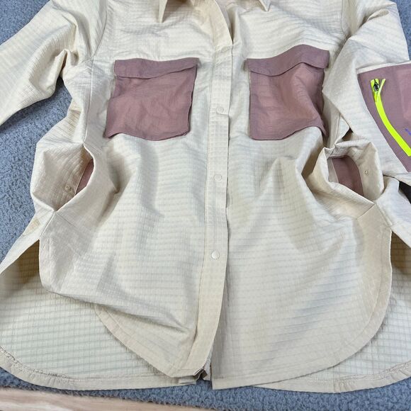 Lululemon Shirt Womens 10 Snap Utility Overshirt Contrast Pockets Shacket Safari - Picture 8 of 16